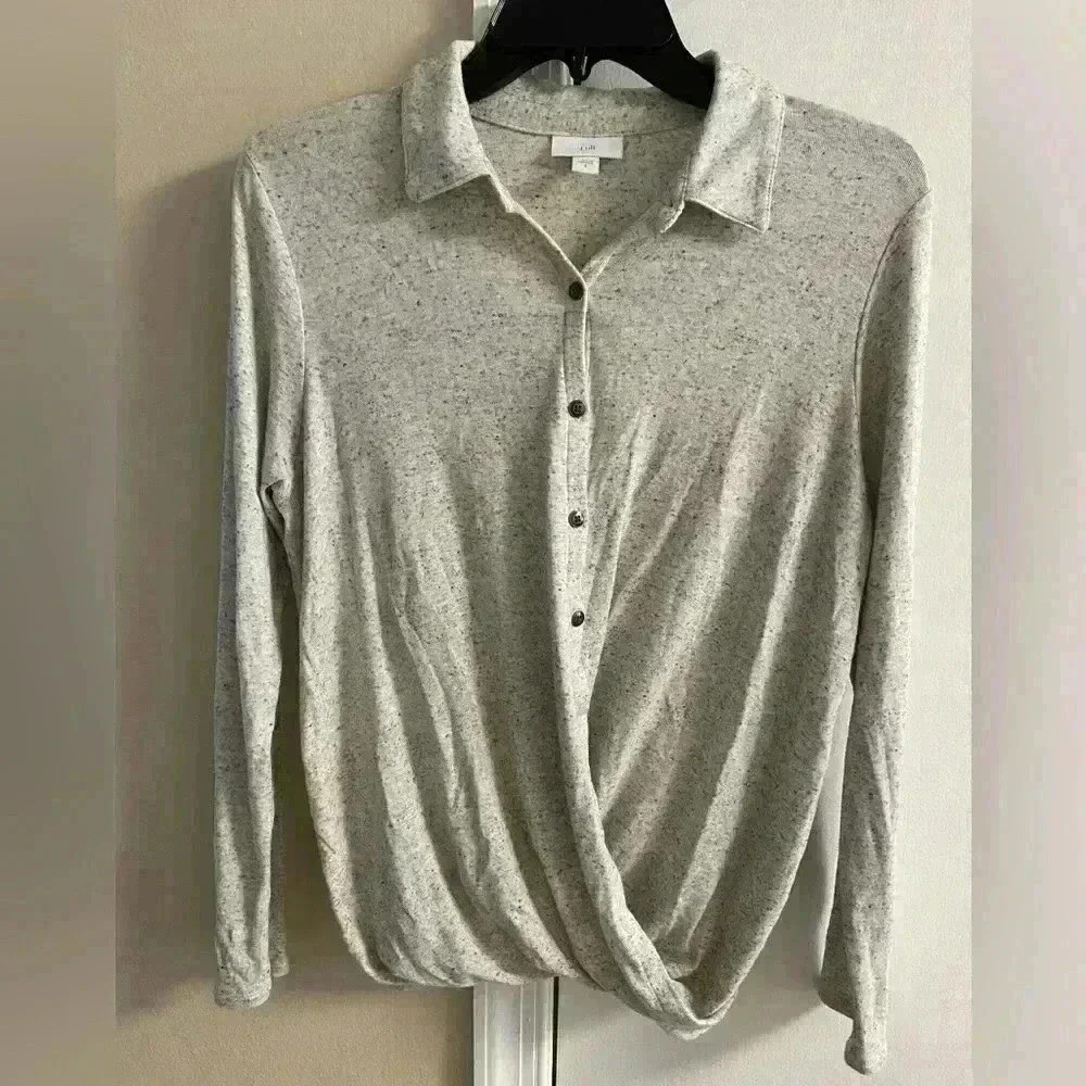 J Jill Blouse Popover‎ 1/4 Button Up Small